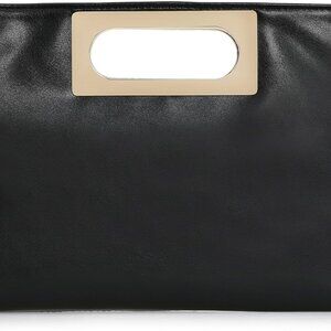 PU Leather Small Handbag Black Dressy Evening Clutch Purse for Women